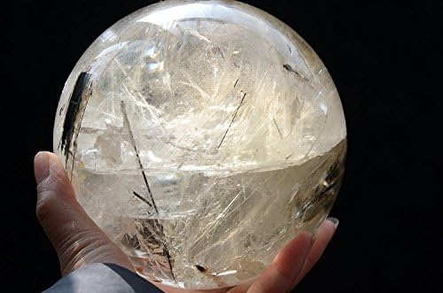 Real Tibet Himalaya mare altitudine clar Tourmalated cristal cuarț mingea sfera Orb 5.35 Inch 7.82 lb Spiritual Reiki vindecare