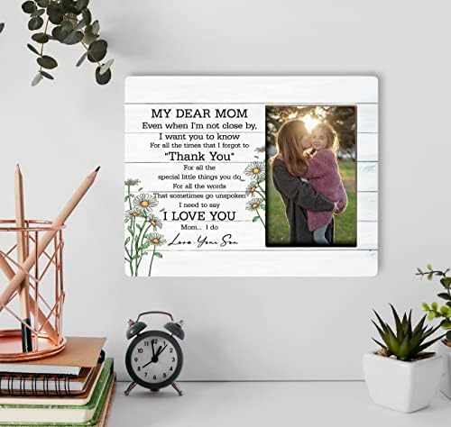 I Love You Mom Gift Picture Picture Plaque Decor, poză cu cadru încadrat din lemn Placă din lemn, tabletă din lemn în stil