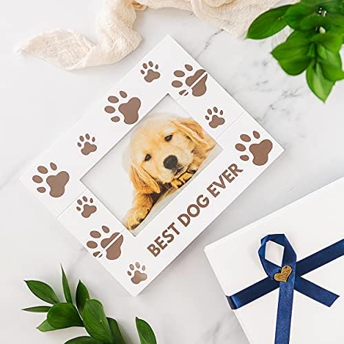 Ramă foto memorială pentru câini cu Card de simpatie și poezie, un frumos tribut adus unui câine iubit care a murit ~ atingerea
