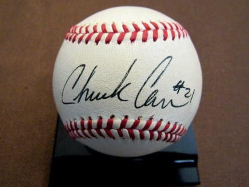 Chuck Carr 21 1993 Florida Marlins furată liderul de bază a semnat Baseball Auto Baseball JSA - baseball -uri autografate