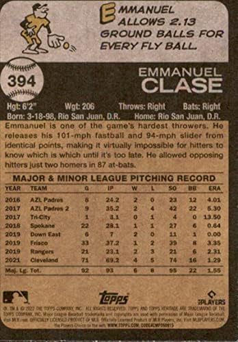 2022 Topps Heritage 394 Emmanuel Clase Cleveland Guardians NM-MT MLB Baseball