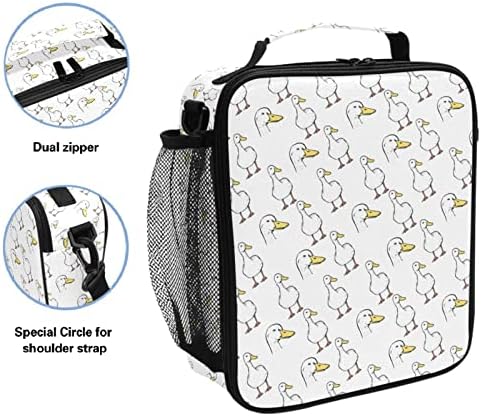 Zzxxb Duck Print izolat prânz Bag Box reutilizabile termice Cooler Bag Tote în aer liber Travel Picnic Bag cu curea de umăr