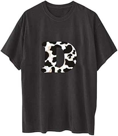 Bluză de bumbac pentru femei toamna de vară de pe umăr Mânecă scurtă 2023 îmbrăcăminte cămașă grafică Crewneck Top pentru Lady