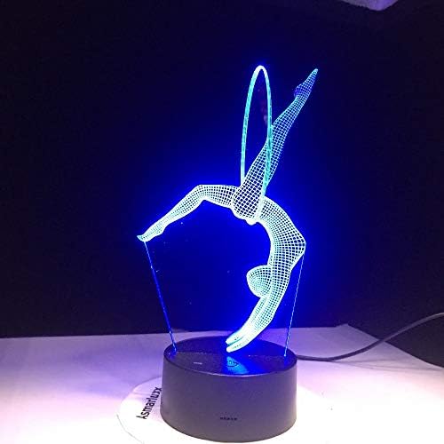 LLWWRR1 Gimnastică Artistică Led 3D Night Light lampă de birou Home Lighting 7 CADOU Pentru copii cu schimbare de culoare