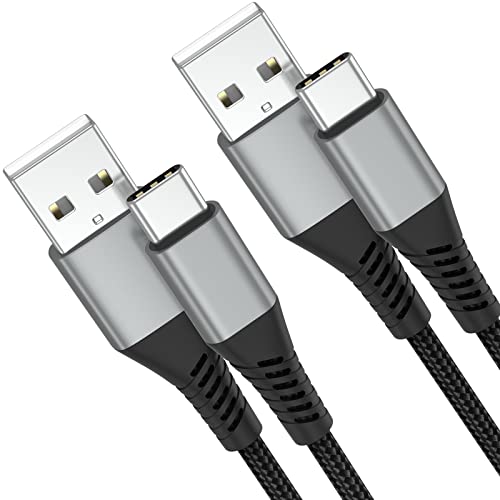 Cablu de încărcare USB C lung de 6 ft, 2 pachete USB durabil de la A la USB Tip C 3a Cablu de încărcare rapidă compatibil cu
