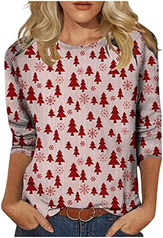ayaso femei elasticitate Crăciun pulovere confortabile tricouri echipajul gât Tee Slouchy Topuri Vrac se potrivesc tunici burtica