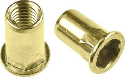 Half Hex Body Flange Rive Nut-Material: Zinc-galben din oțel, dimensiunea firului: 8-32 UNC, Grip Interval: .08-.13, 1000 de