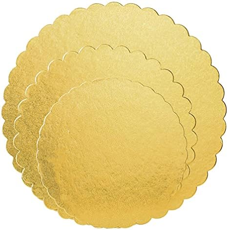 Cabilock tava rotunda 3 buc rotund tort de aur bord Mousse tort Placi baza Cupcake Desert afișează tava cerc carton patiserie