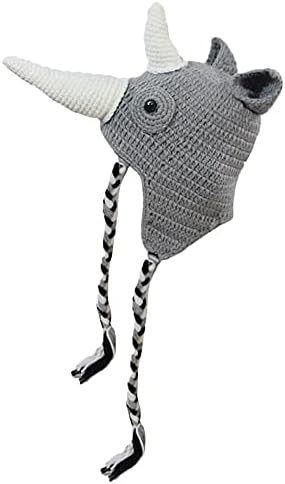 SUNONE11 tricotate beanie rinocer corn capace Earmuff manual Twist panglica Pălării