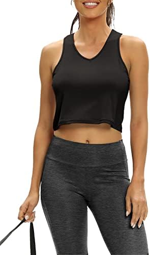 Bestisun Sexy antrenament Crop Topuri atletic Yoga musculare Tank topuri exercitarea Gym haine pentru femei