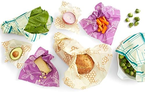 Bee ' s Wrap-pachet valoric de 7 bucăți-fabricat în SUA cu bumbac Organic certificat - fără Plastic și silicon-ambalaje alimentare