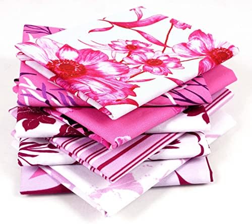 Soimoi 8 buc Fat Quarter Bundle - imprimare florală 18 x 22 DIY Patchwork-țesătură de matlasare Pre-tăiată bumbac