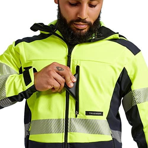 Jacheta de lucru izolată pentru bărbați Truewerk-Soluție S3 cu glugă cu zip-up, căptușeală cu fleece, strat tactic impermeabil cu întindere cu 4 căi