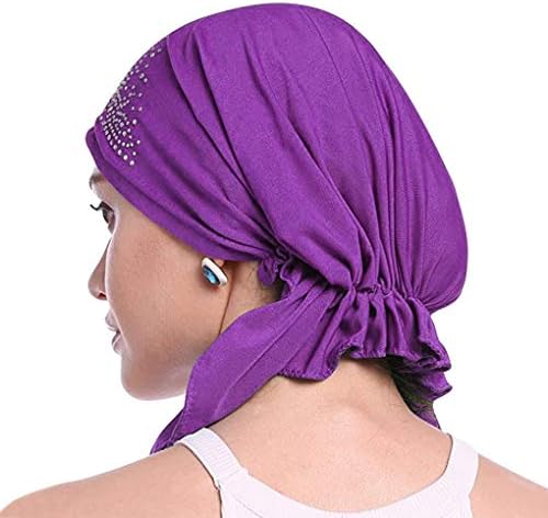 Femei Turban Caps Cancer Chemio beanie pălărie musulmană Headscarf interior hijab bonet islamic cap înveliș solid Culoare solidă