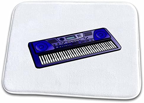 3drose Susans Zoo Crew muzică-tastatură electronică Albastru închis-covor de baie covor de baie