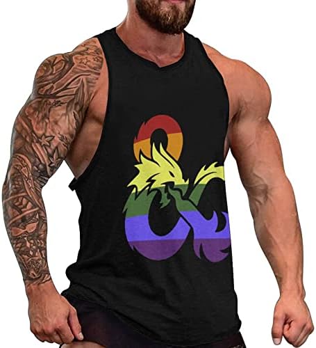 Dragons Gay Pride Flag Flag Rainbow Tank Muscle Tank Top Tricou Tricou Full Tricou de antrenament