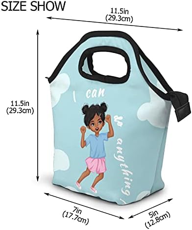 Fzryhaika Negru Fata De Imprimare Izolate Saci De Prânz Pentru Femei, Leakproof Cooler Tote Bag Cutie De Prânz