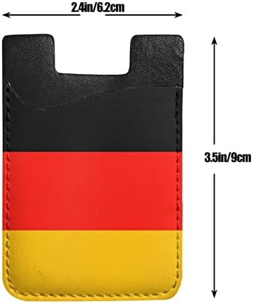 Suport pentru card de pe telefon cu pavilion din Germania, card de credit de identificare din piele PU pentru un smartphone de 2,4x3,5 inch înapoi