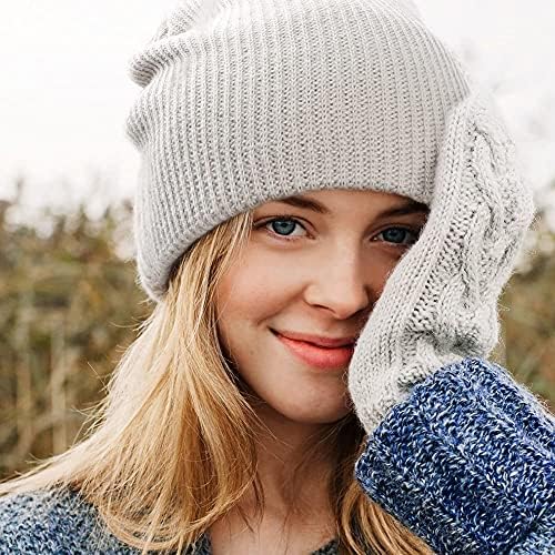 Lvaiz iarna tricotate Beanie pălării pentru femei elastic moale subțire Cap Mens Slouchy cald cablu pălărie