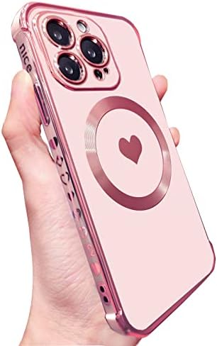 RXUIAEL CASE MAGNETIC PENTRU IPhone 14 Pro pentru femei fete feminine [compatibile cu magsafe] Soft Love Heart iPhone 14 Pro