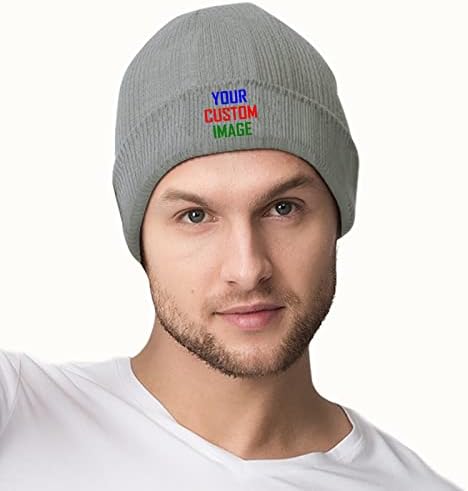 Pălărie personalizată de pălărie personalizată și fotografie și logo tricotat beanie pentru bărbați pentru femei