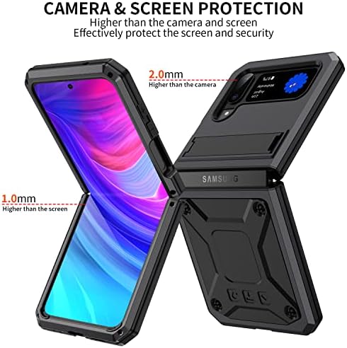 Pentru zflip 3 5g carcasă cu suport de copertă Armură de copertă RUGGES Compatibil cu Samsung Galaxy Z Flip 3 5G 2021 Carcasă