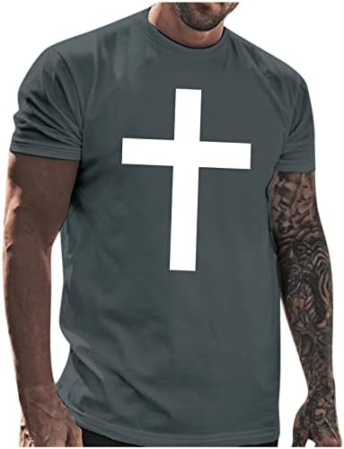 Tricouri cu mânecă cu mânecă scurtă pentru bărbați Hddk pentru bărbați, credință de vară credincioasă, cross tipăriri de alergare