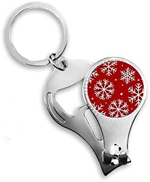 Crăciun fulg de zăpadă roșu festival de unghii nipper inel cu chei cu chei de butelie deschizător de sticle