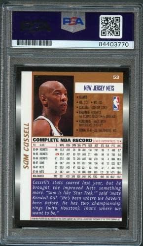 1998-99 Topps 53 Sam Cassell semnat card automat PSA placi slabbed - Basketball Slabbed Rookie Cards
