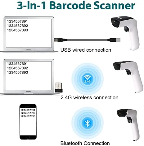 Scanner de coduri de bare Vottan 1D și 2D Scaner de cod Bluetooth Wireless Bluetooth cu suport încărcat 3-in-1 vibrații CMOS