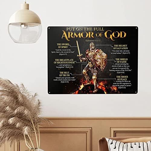 Wzvzgz Armour of God Tin Metal Semn Decor Decor Fun For Home Kitchen Bar Room Cameră Garaj Vintage Poster Placă 12 X 16