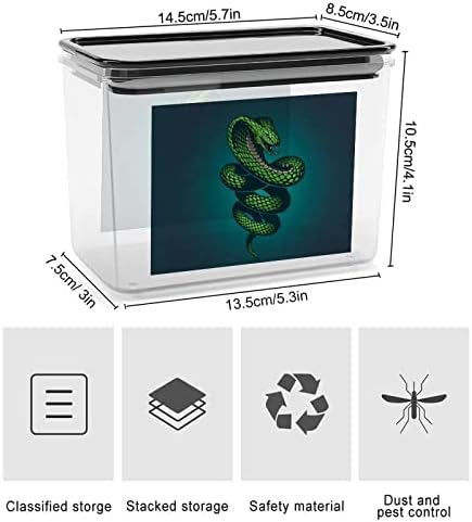 Cobra Snake cutie de depozitare plastic alimente Organizator Container canistre cu capac pentru bucatarie