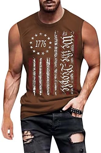 ZDDO 4 iulie pentru bărbați pentru bărbați Muscle Tanks Tops fără mâneci Sports Antrenament Tricouri Summer Atletice 1776 American