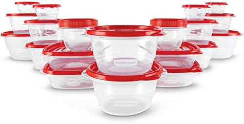 Rubbermaid TakeAlongs Containere De Depozitare A Alimentelor, Set De 40 De Piese, Roșu Rubin