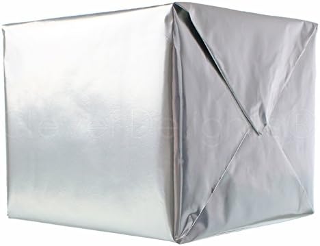 CleverDelights 4 role metalice argint Hârtie de ambalaj-30 x 300 JUMBO role - 250 Sq Ft - cadou Wrap