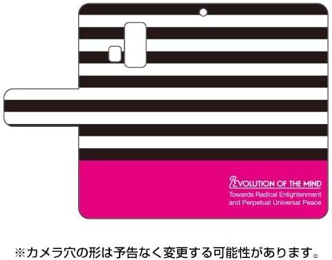 A doua piele Folio Smartphone caz Panou de frontieră negru X roz Design de ROTM / pentru DIGNO T 302KC / Y! mobil YKY302-IJTC-401-LHZ7