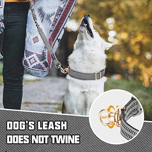 Cabina de câine tactică Auroth cu lesă pentru câini de 6 ft greoi și guler reflectorizant pentru câini mari