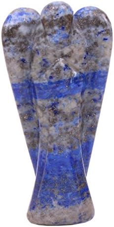 Excel Lapis Lazuli Crystal Angel-figurină sculptată manual Guardian Gem Stone pentru grile de cristal - 2 Inch