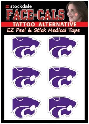 NCAA Kansas State Wildcats tatuaje pe față, culori de echipă, O mărime
