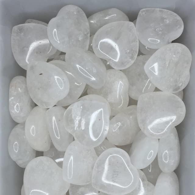 ANCAC 20mm Piatră de cristal alb natural Non -poroasă formă de inimă Yoga Decorare din piatră naturală Accesorii de bijuterii