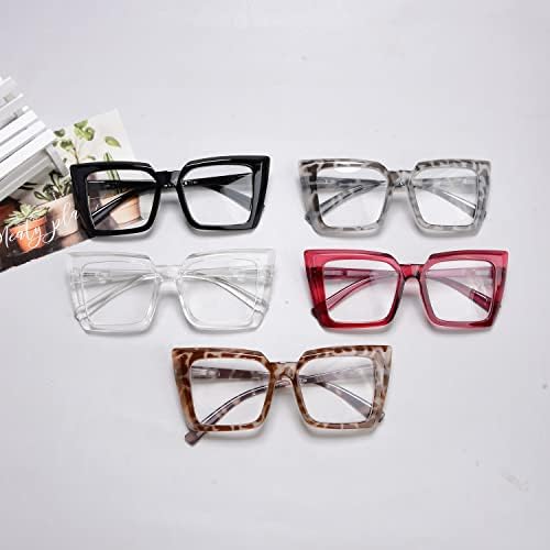 Ochelari de lectură supradimensionate cu 5 pachete pentru cititori la modă pentru femei