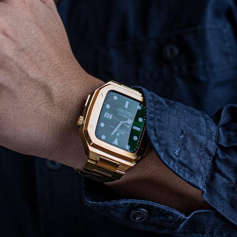 Kit de modificare CNHKAU Bezel metal pentru Apple Watch 7 6 5 4 42mm 44mm 45mm Frame de ceasuri de veghe Înlocuire curea metalică