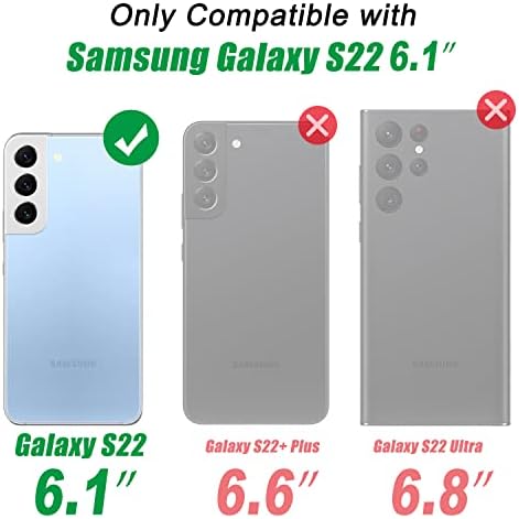 Carcasă ikazz Galaxy S22, Samsung S22 Cover Grade Militară Grad -Sockproof Heavy Duty Telefon de protecție Pass Pass de 16ft