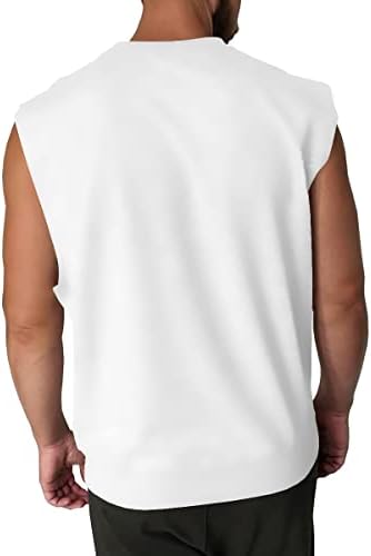 Wihion pentru bărbați fără mâneci topuri musculare Tricouri Crewneck tricouri casual