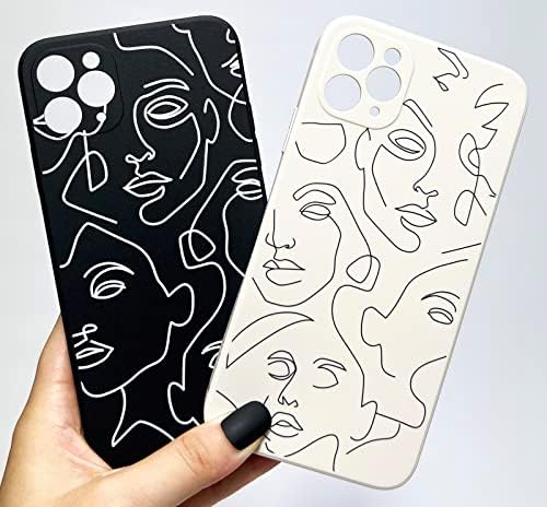 Cool abstract Art Line Pictura Telefon Case compatibilă cu iPhone 11 Pro Max 6,5 inch, Fashion Design TPU Silicon Case rezistente