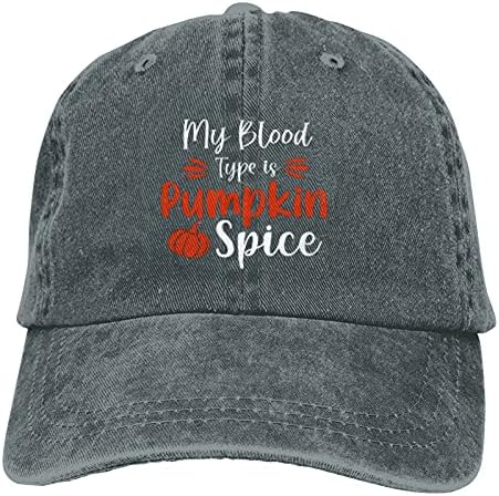 Tipul meu de sânge este Pumpkin Spice Cap Adult Adult Muntele reglabil Clasic Casquette Denim Cap pălărie pentru exterior