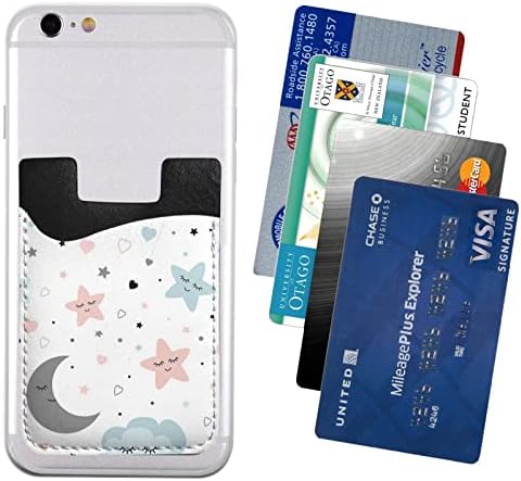 Suportul cardului de carcasă pentru telefonul drăguț, cardul de credit cu piele auto-adezivă PU pentru un smartphone de 2,4x3,5