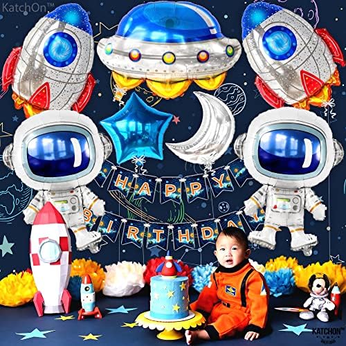 Katchon, set de baloane spațiale mari pentru astronaut - 37 inch, pachet de 7 | Astronaut balon pentru decorațiuni de petrecere