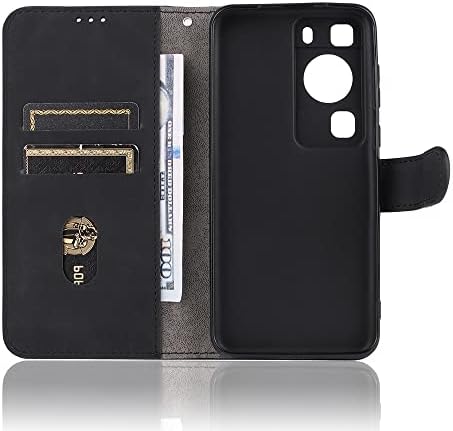 Toc de protecție compatibil cu carcasă Huawei P60/P60 Pro 4G, carcasă din piele PU FLIP PU cu suport pentru card de credit