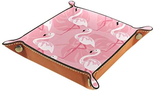 Lyetny Flamingo Pink Organizator Trau de depozitare Cutie Noptieră Caddy Desktop Tavă Schimbare Tasta portofelului Coin Cutie